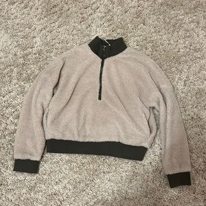 Fabletics 1/4 zipped cropped sherpa pullover